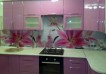 Фотовитраж для кухонной панели «Розовые лилии»