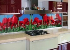 Кухонная фото-панель «Тюльпанная панорама»
